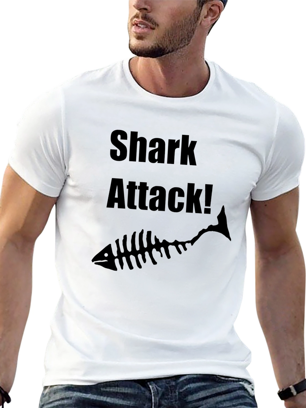 Shark Attack Black Graphic Tee