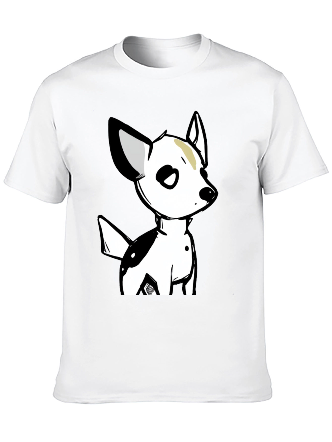 Cartoon Dog Graphic T-Shirt - Unisex Black Tee