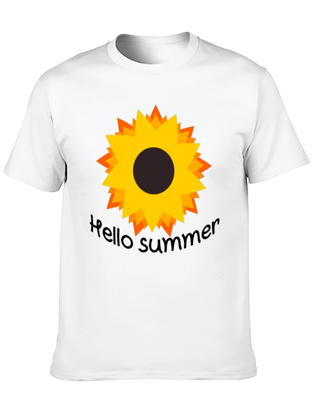 Hello Summer Sunflower Black Tee