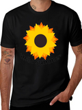 Hello Summer Sunflower Black Tee