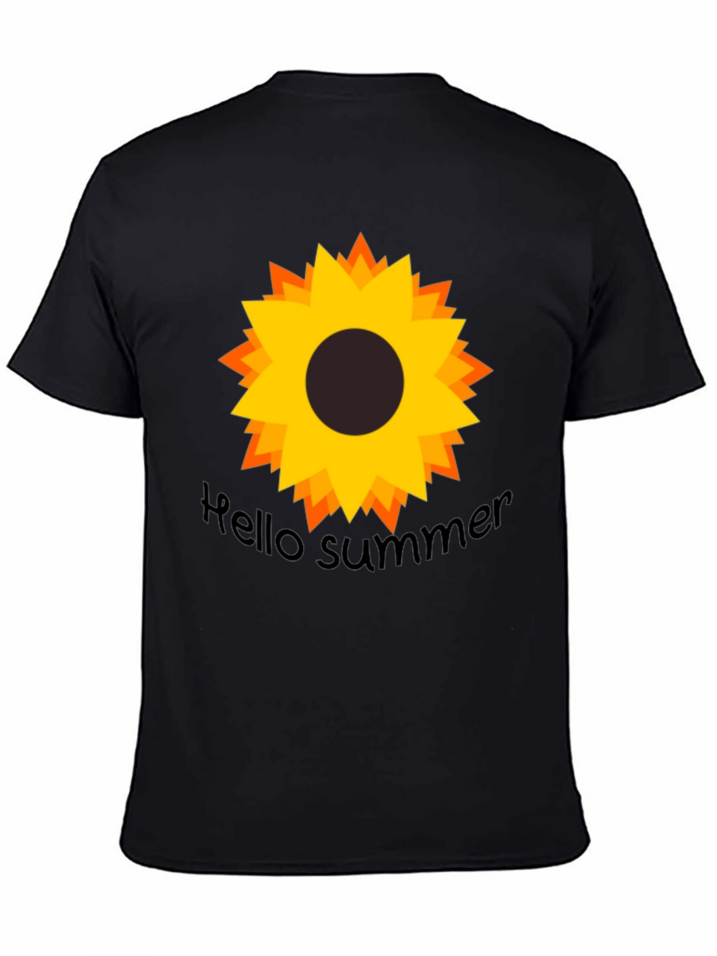 Hello Summer Sunflower Black Tee