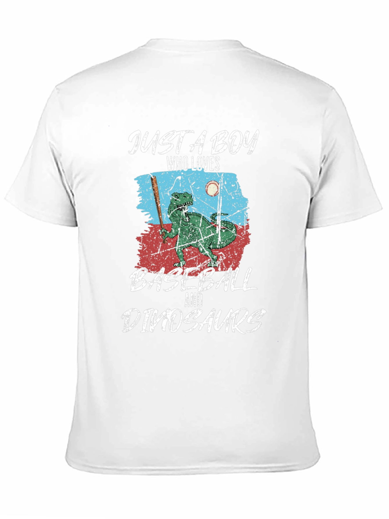 Boys Baseball & Dinosaurs T-Shirt