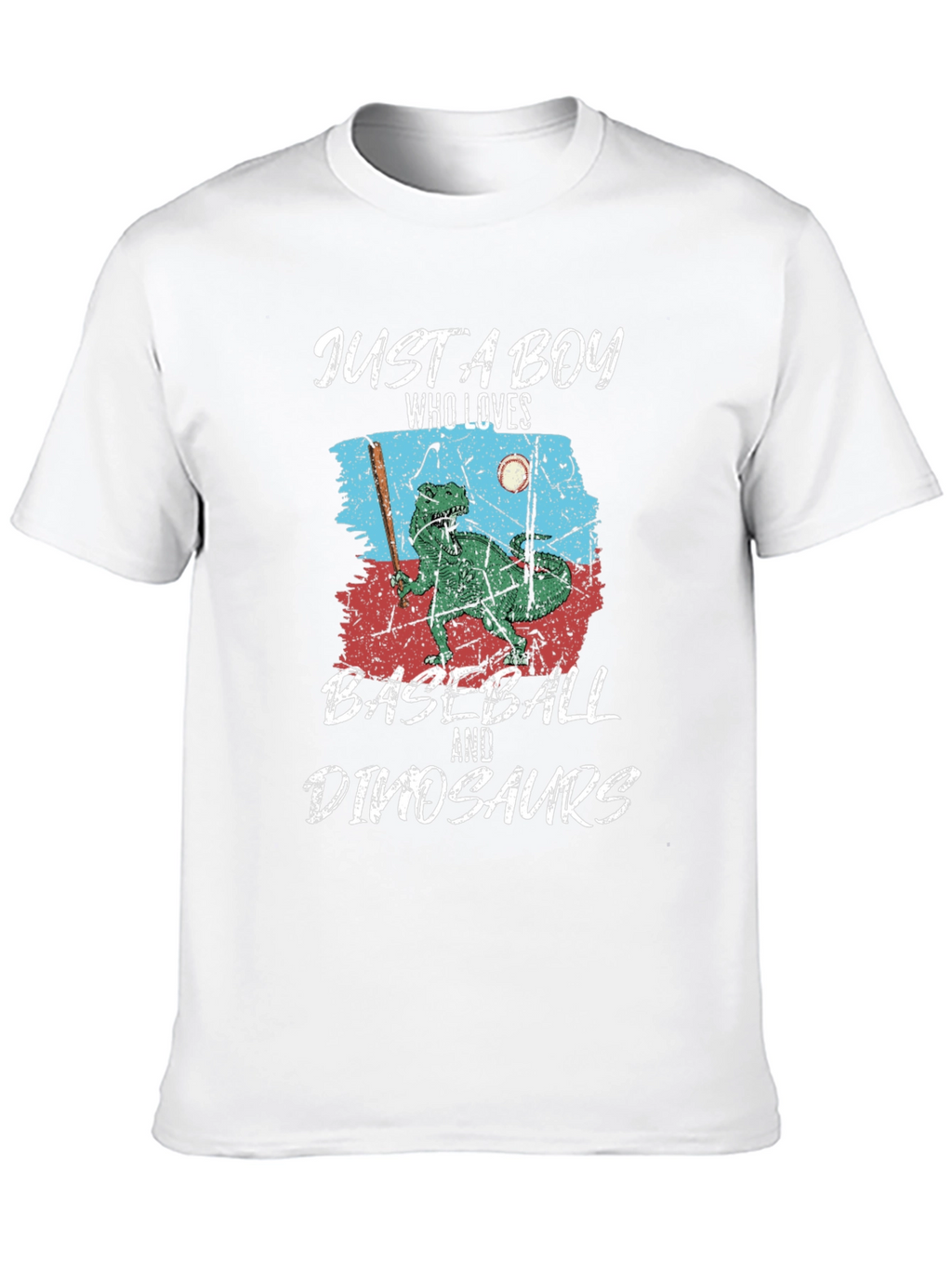 Boys Baseball & Dinosaurs T-Shirt