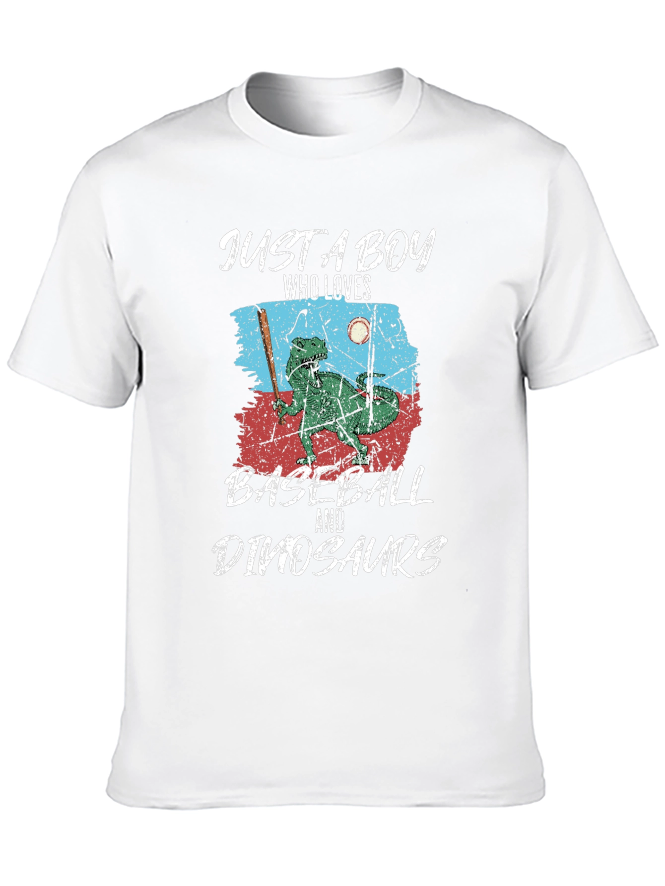 Boys Baseball & Dinosaurs T-Shirt