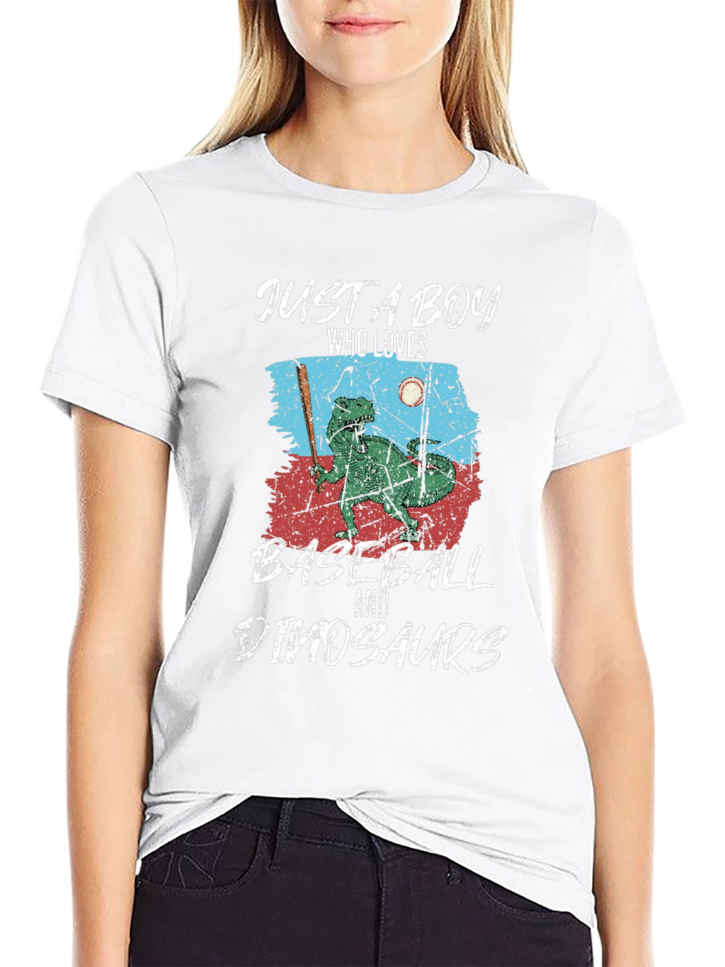 Boys Baseball & Dinosaurs T-Shirt