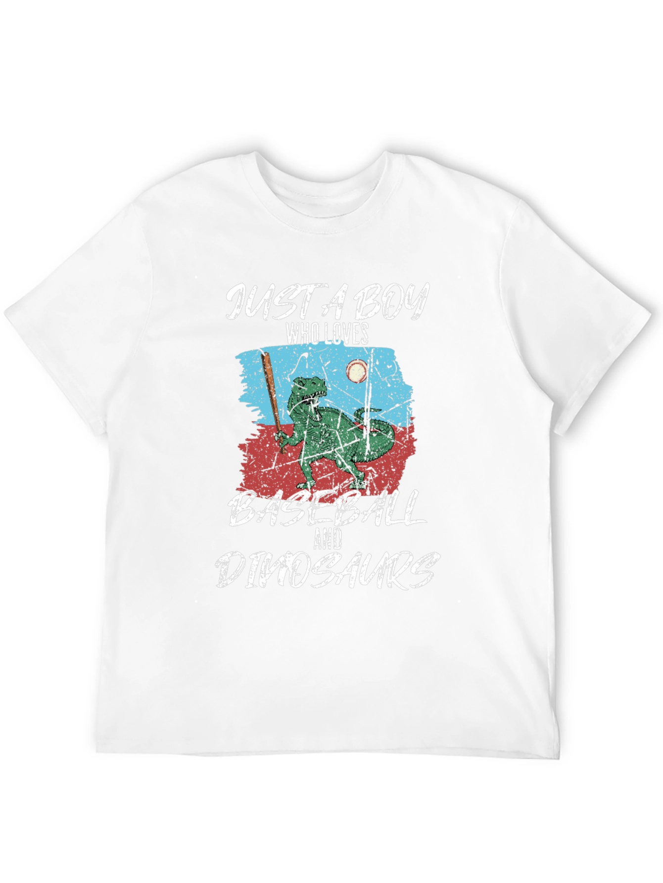 Boys Baseball & Dinosaurs T-Shirt
