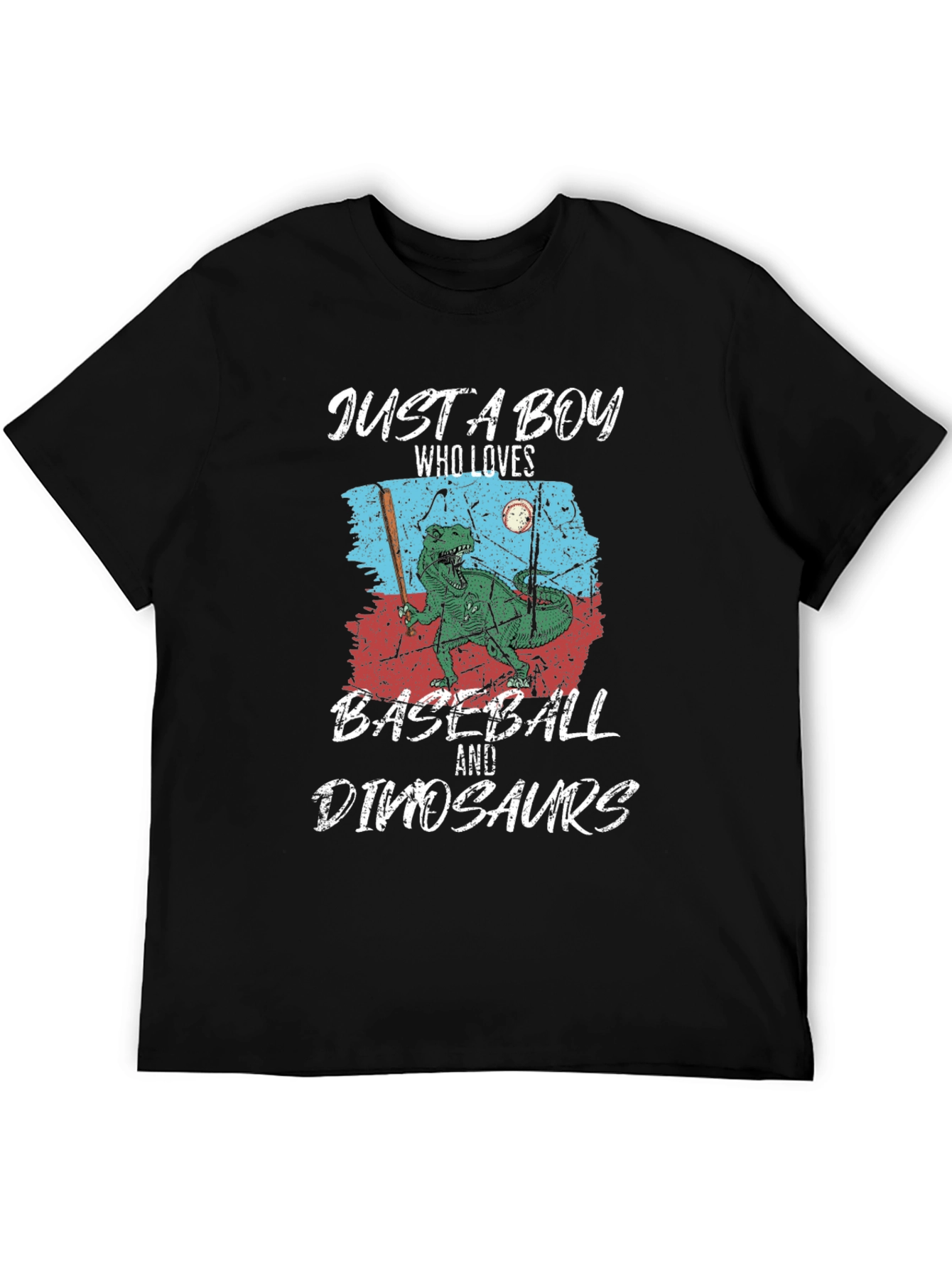 Boys Baseball & Dinosaurs T-Shirt