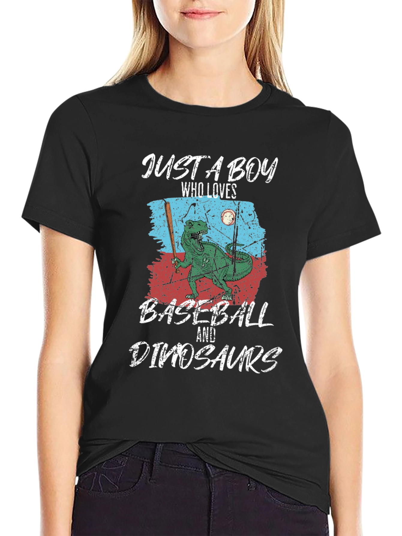 Boys Baseball & Dinosaurs T-Shirt