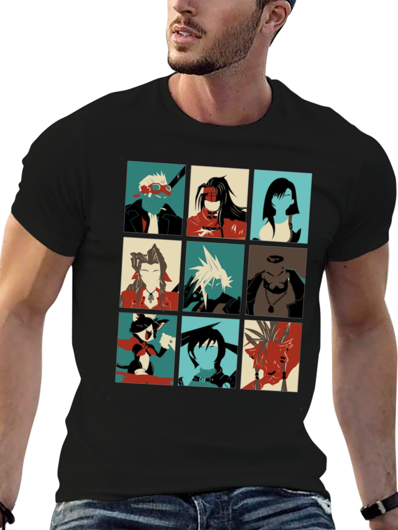 Final Fantasy VII T-Shirt - Character Grid Design