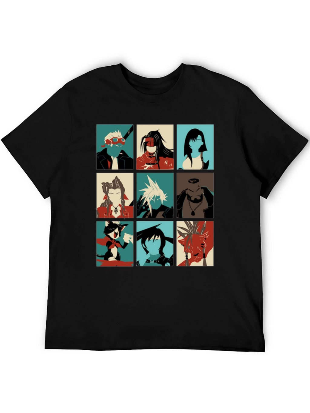Final Fantasy VII T-Shirt - Character Grid Design