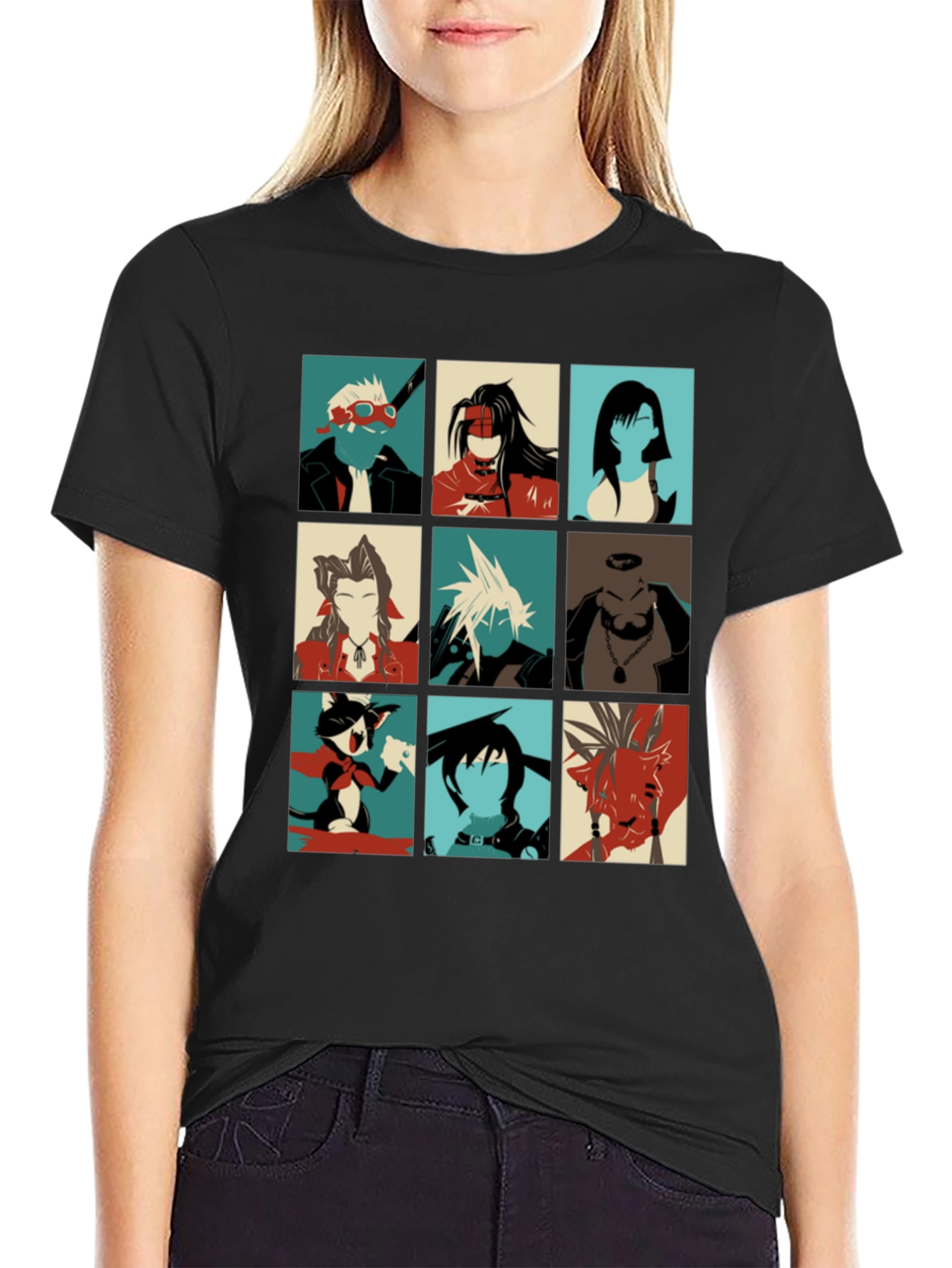 Final Fantasy VII T-Shirt - Character Grid Design
