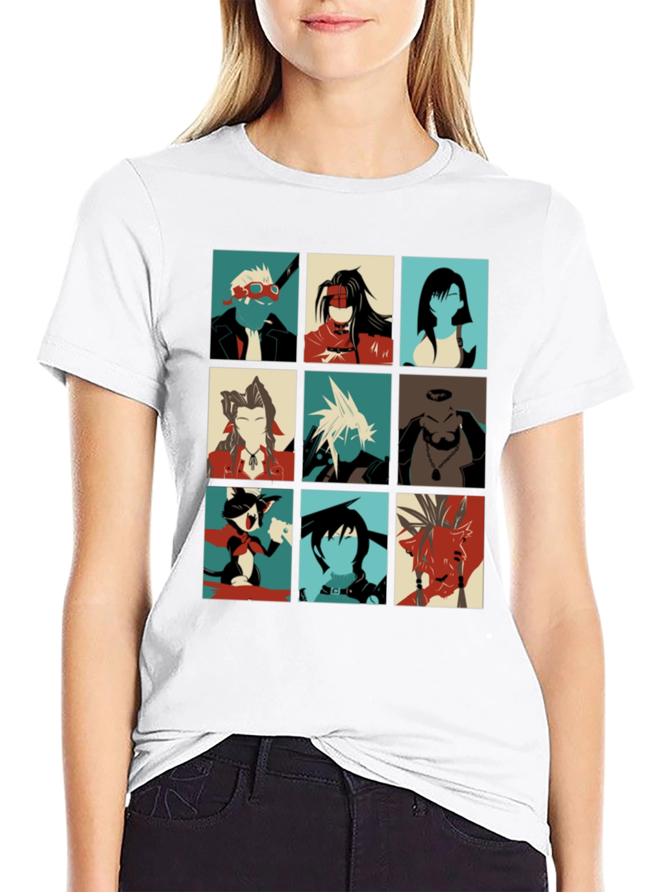 Final Fantasy VII T-Shirt - Character Grid Design
