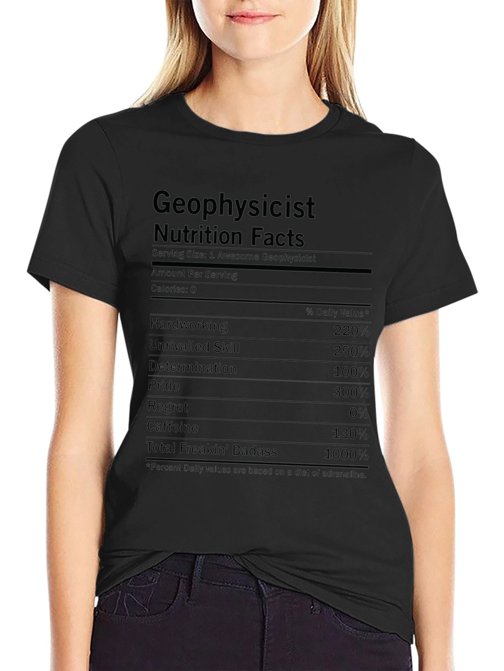 Geophysicist Nutrition Facts Funny Graphic T-Shirt