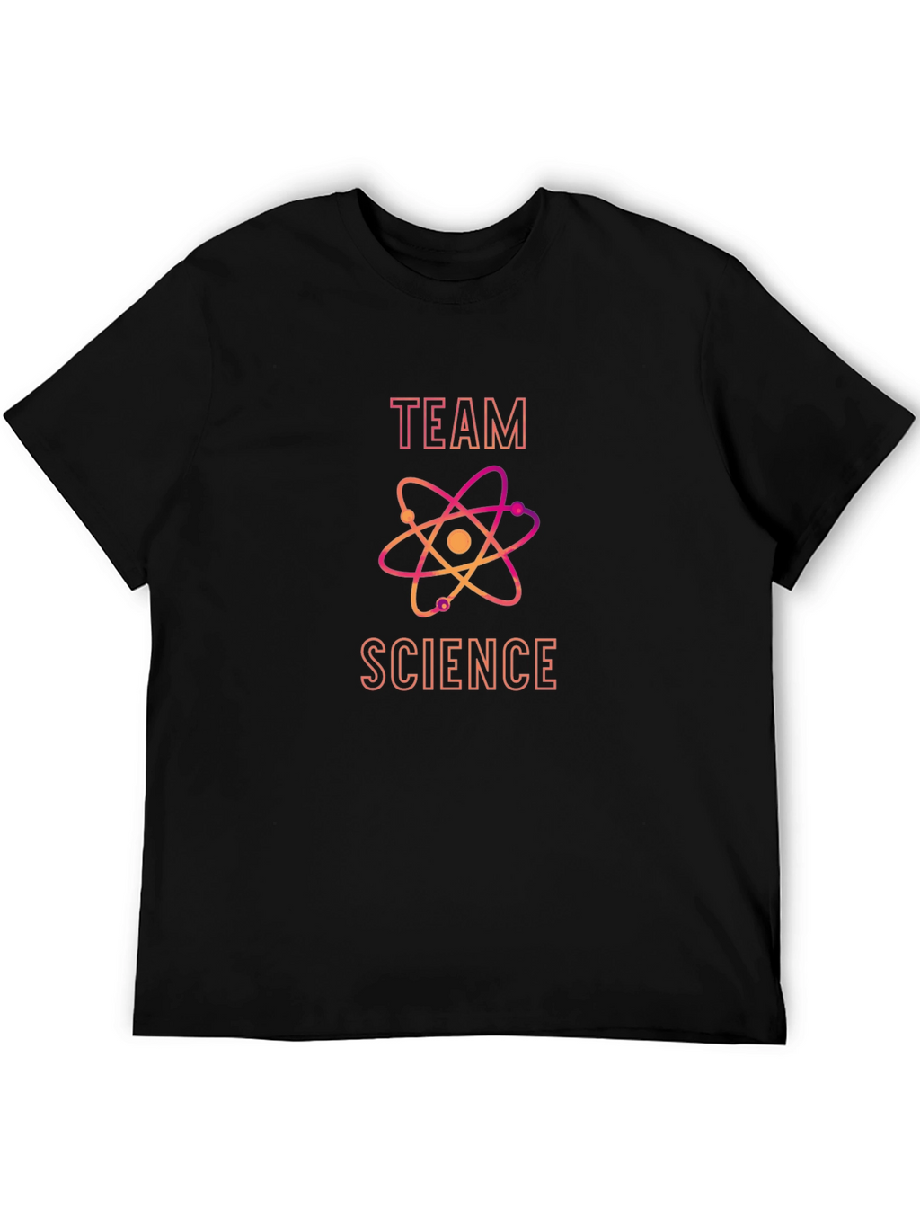 Team Science Black T-Shirt with Atom Design