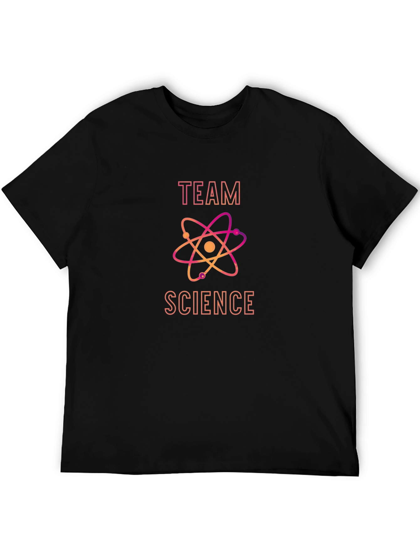 Team Science Black T-Shirt with Atom Design