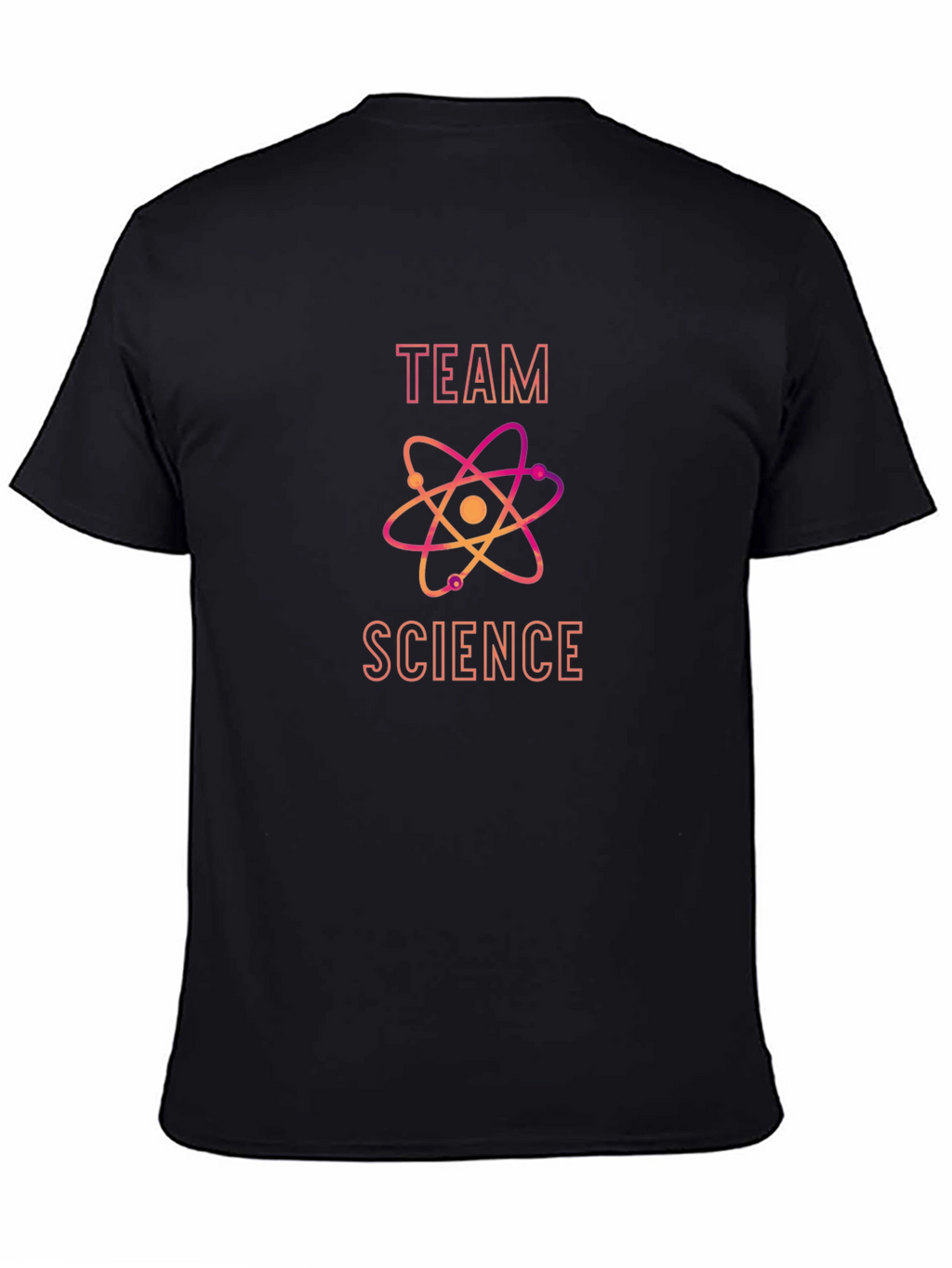 Team Science Black T-Shirt with Atom Design