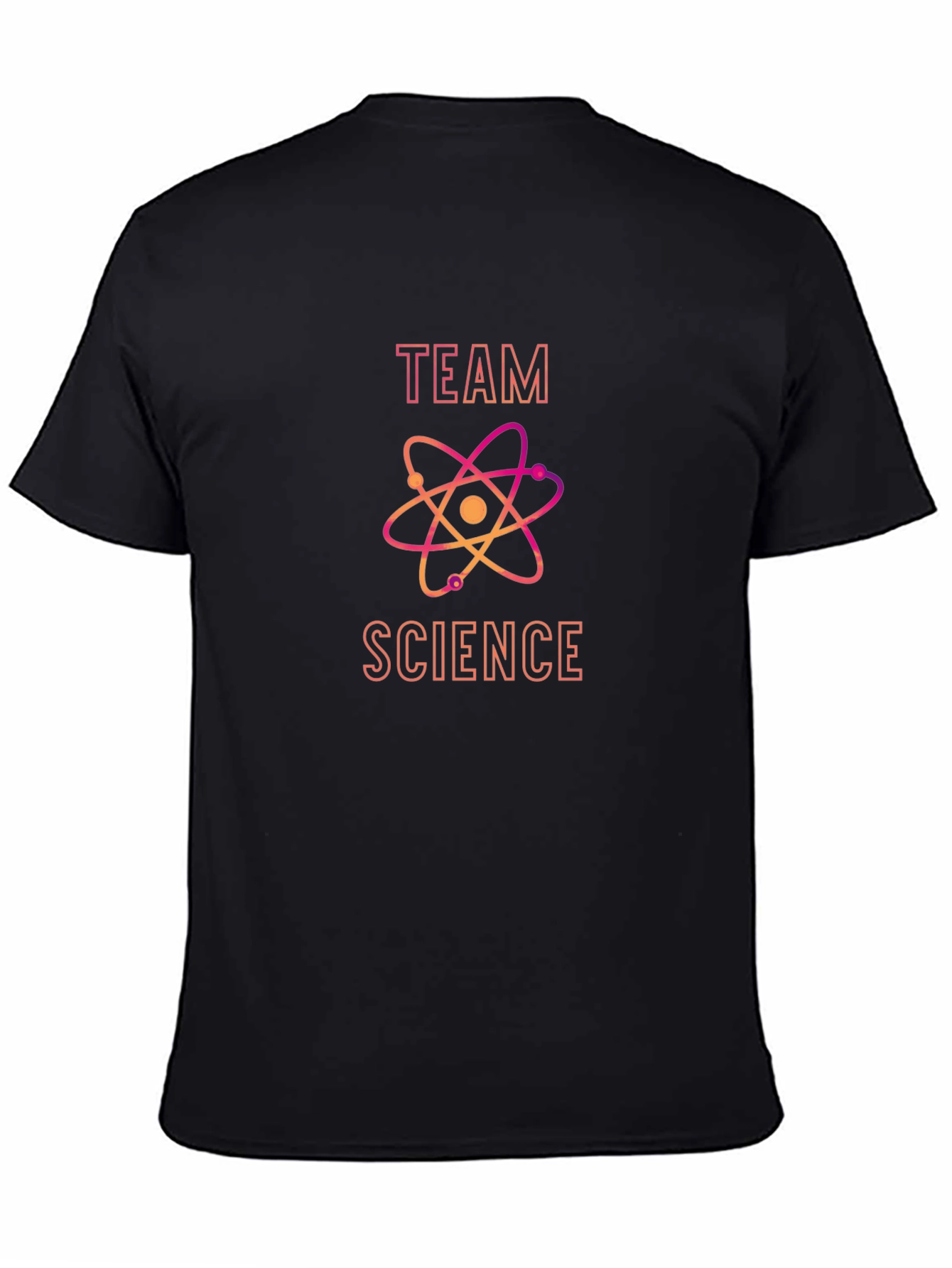 Team Science Black T-Shirt with Atom Design