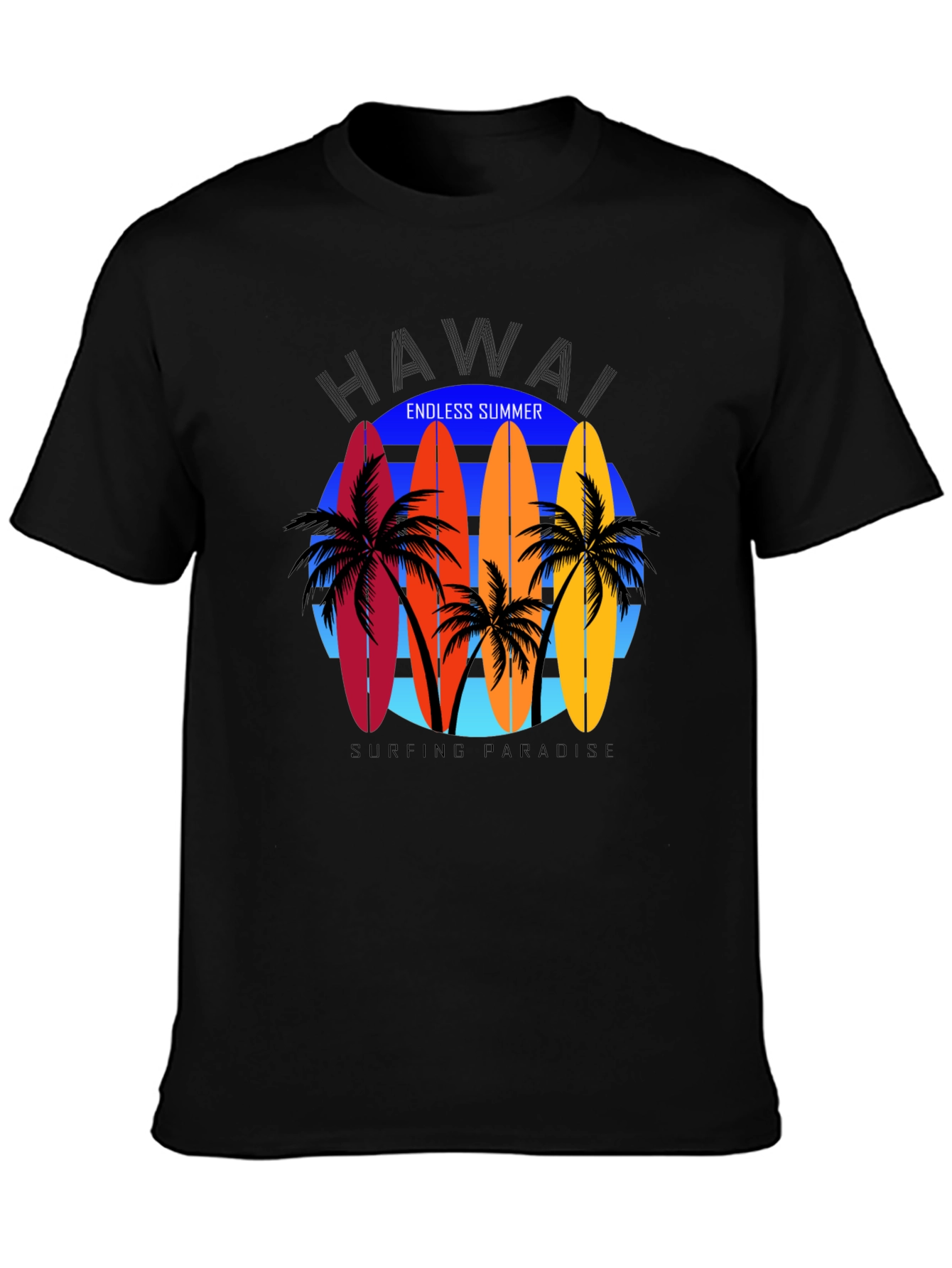 Hawaii Surfboard Graphic Tee - Endless Summer Vibes