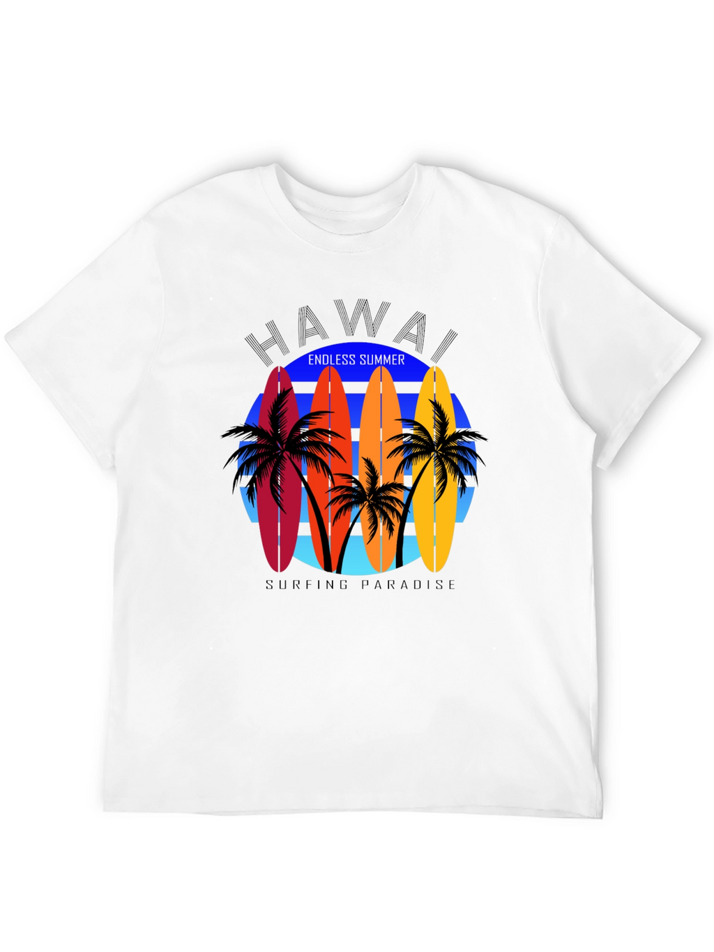 Hawaii Surfboard Graphic Tee - Endless Summer Vibes