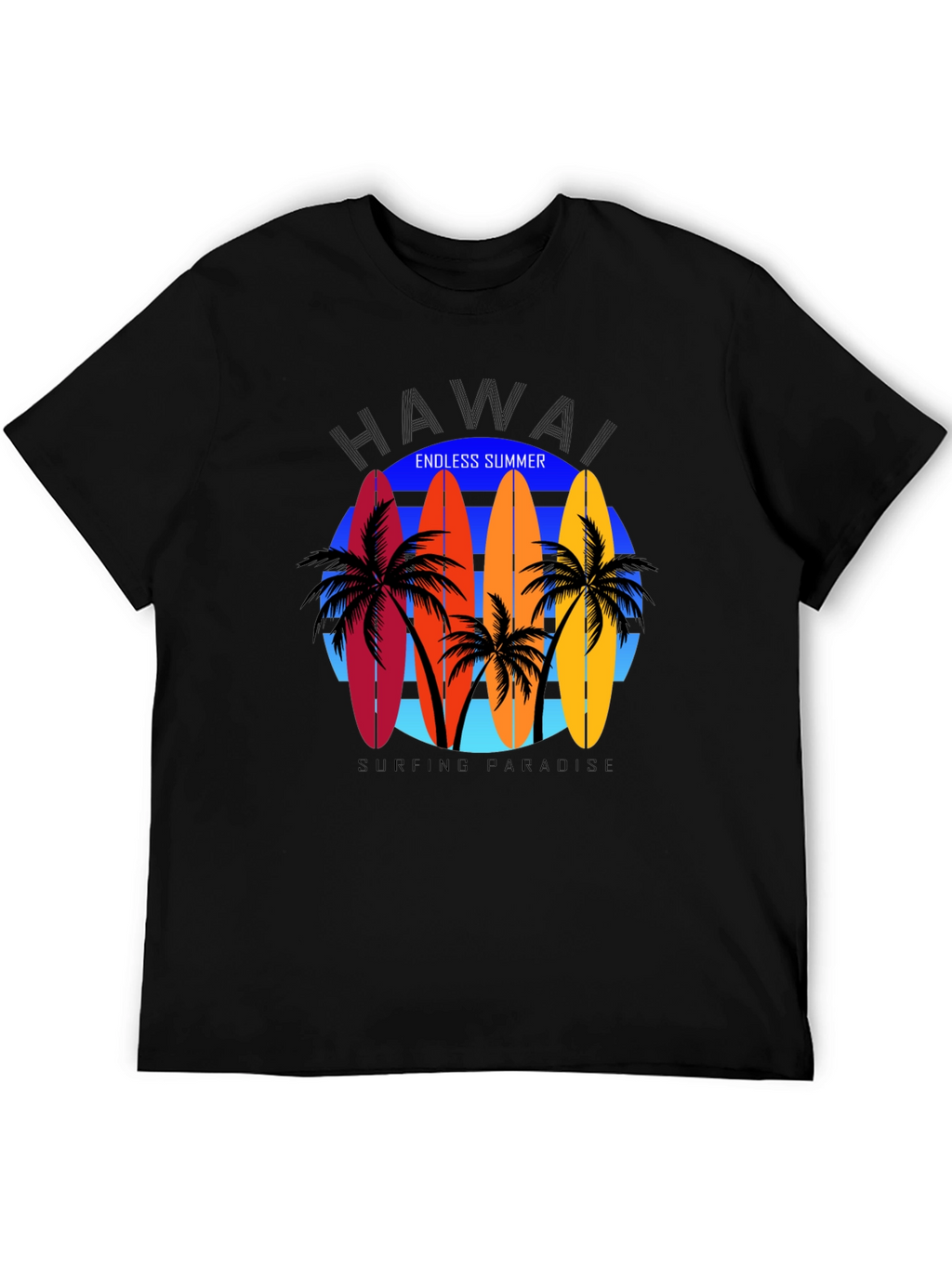 Hawaii Surfboard Graphic Tee - Endless Summer Vibes