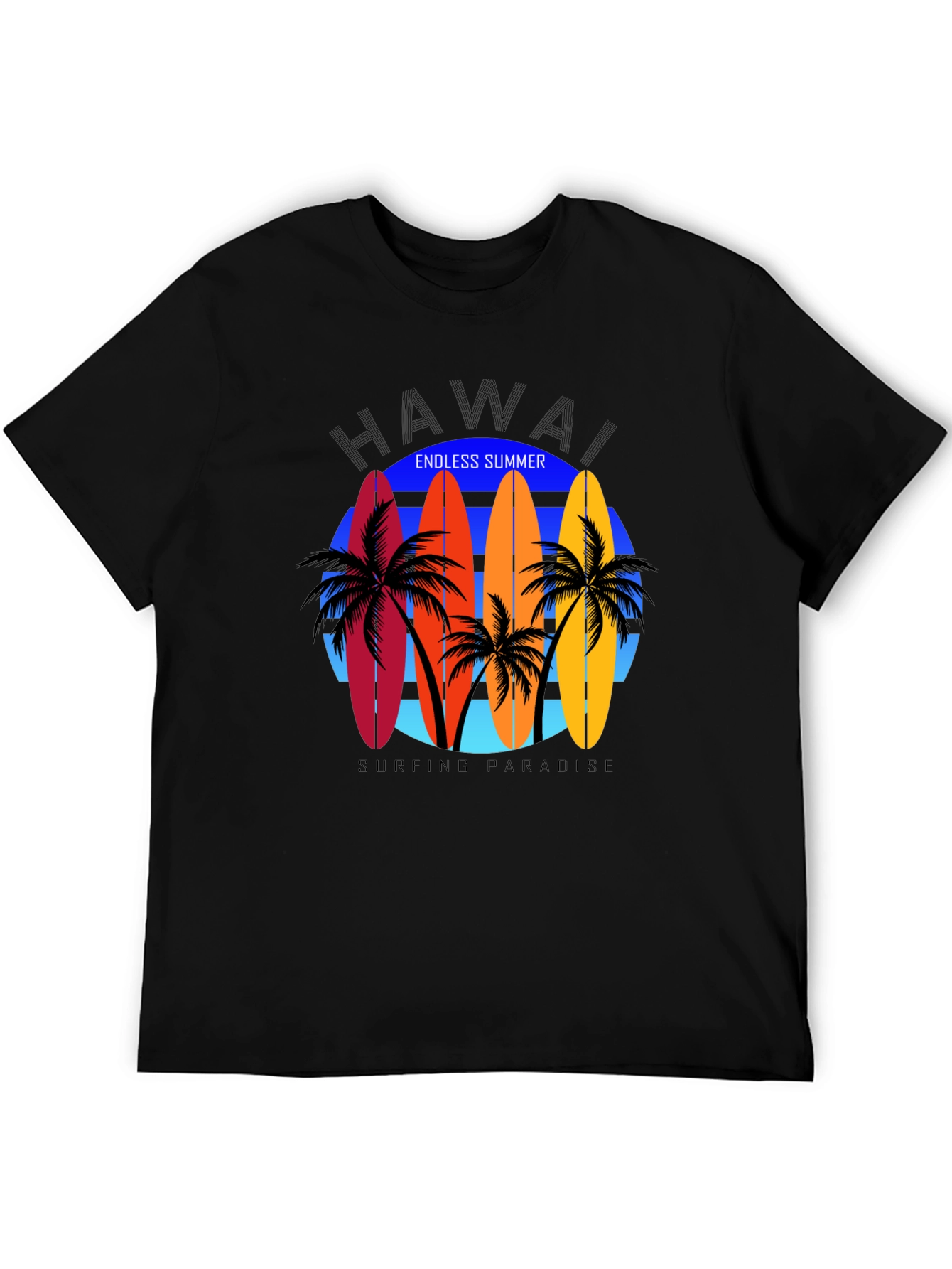 Hawaii Surfboard Graphic Tee - Endless Summer Vibes