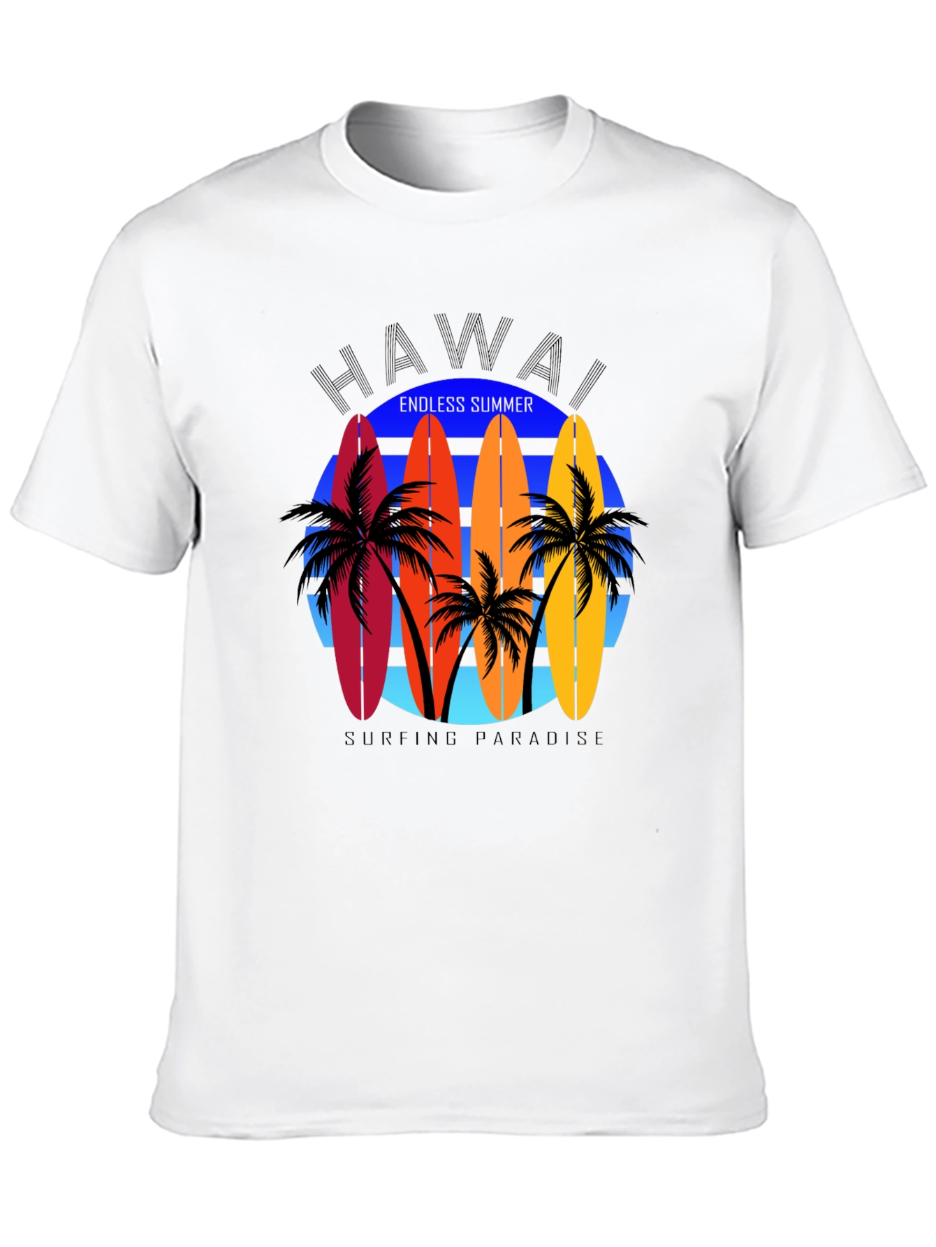 Hawaii Surfboard Graphic Tee - Endless Summer Vibes