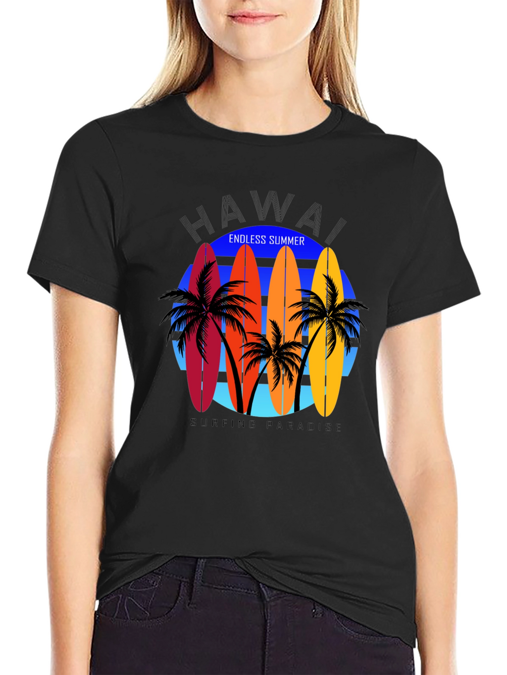 Hawaii Surfboard Graphic Tee - Endless Summer Vibes