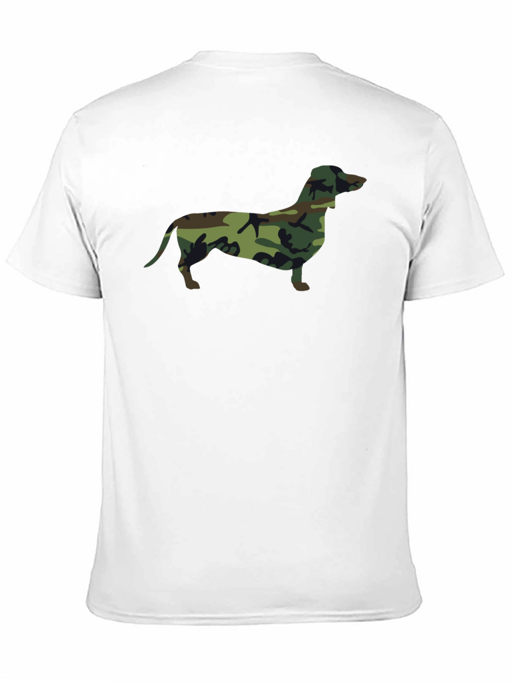 Camo Dachshund Print Black T-Shirt