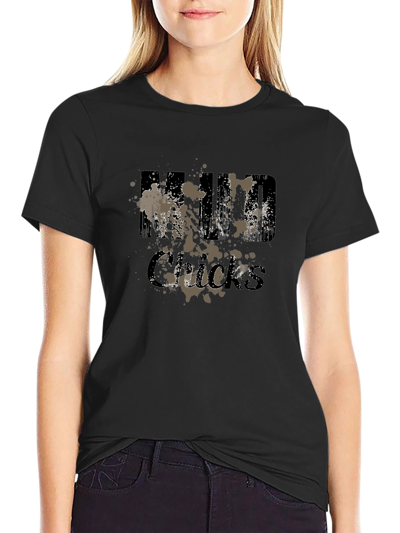 Mud Chicks Graphic Tee - Black Cotton Blend