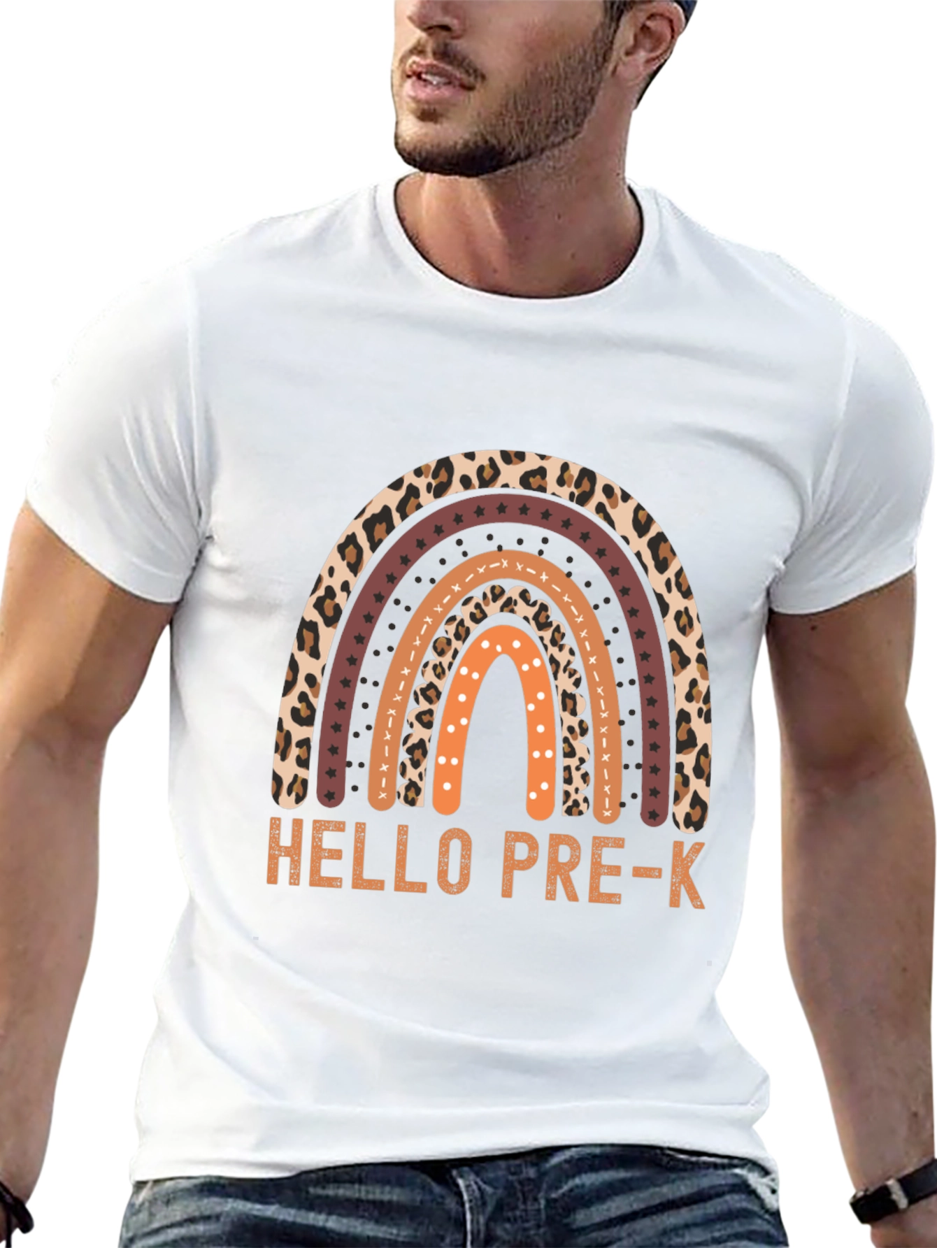 Hello Pre-K Rainbow Teacher Shirt