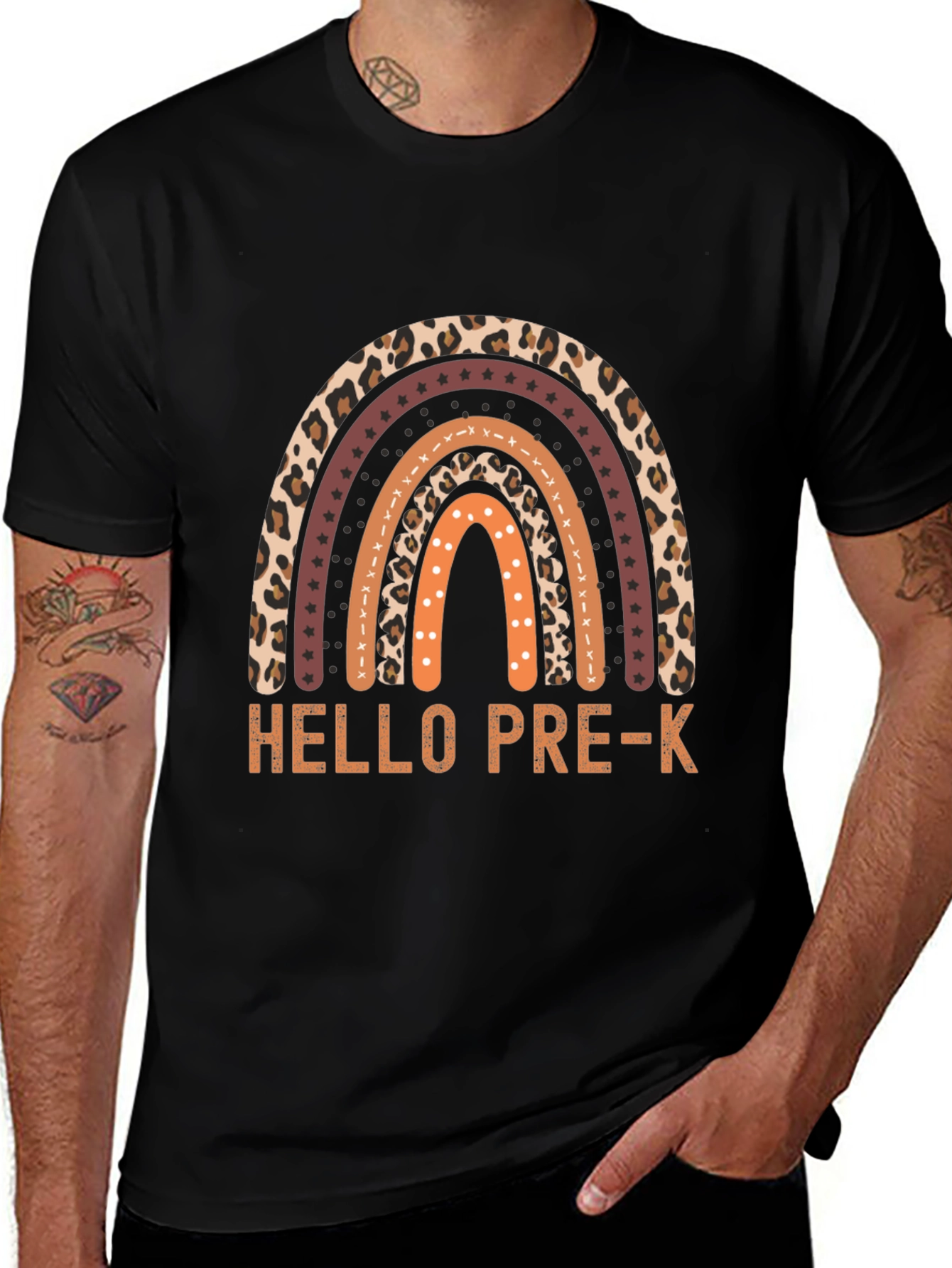 Hello Pre-K Rainbow Teacher Shirt