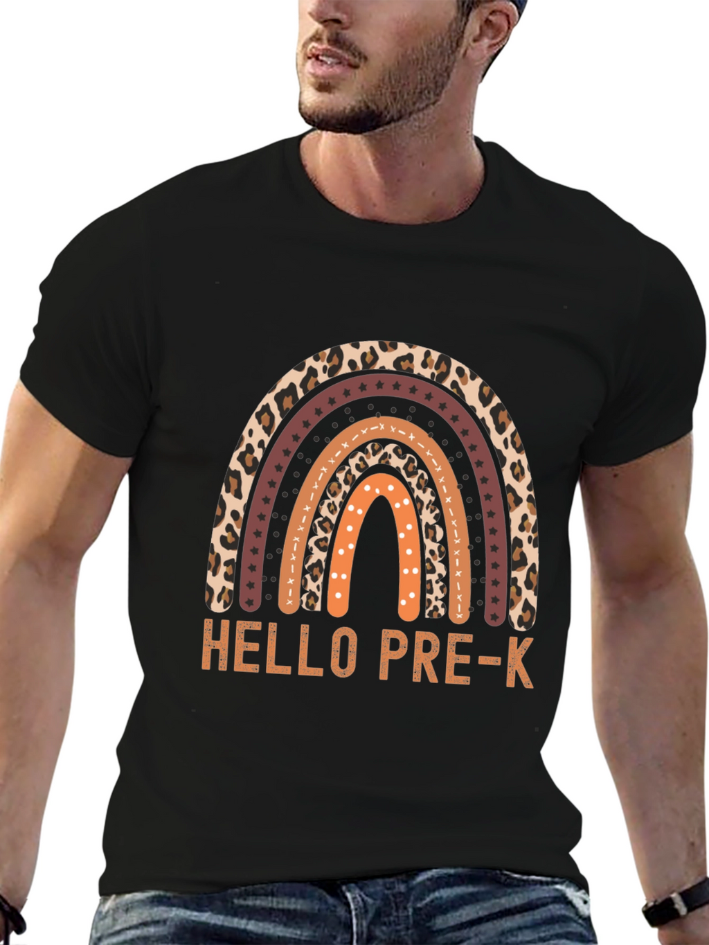 Hello Pre-K Rainbow Teacher Shirt
