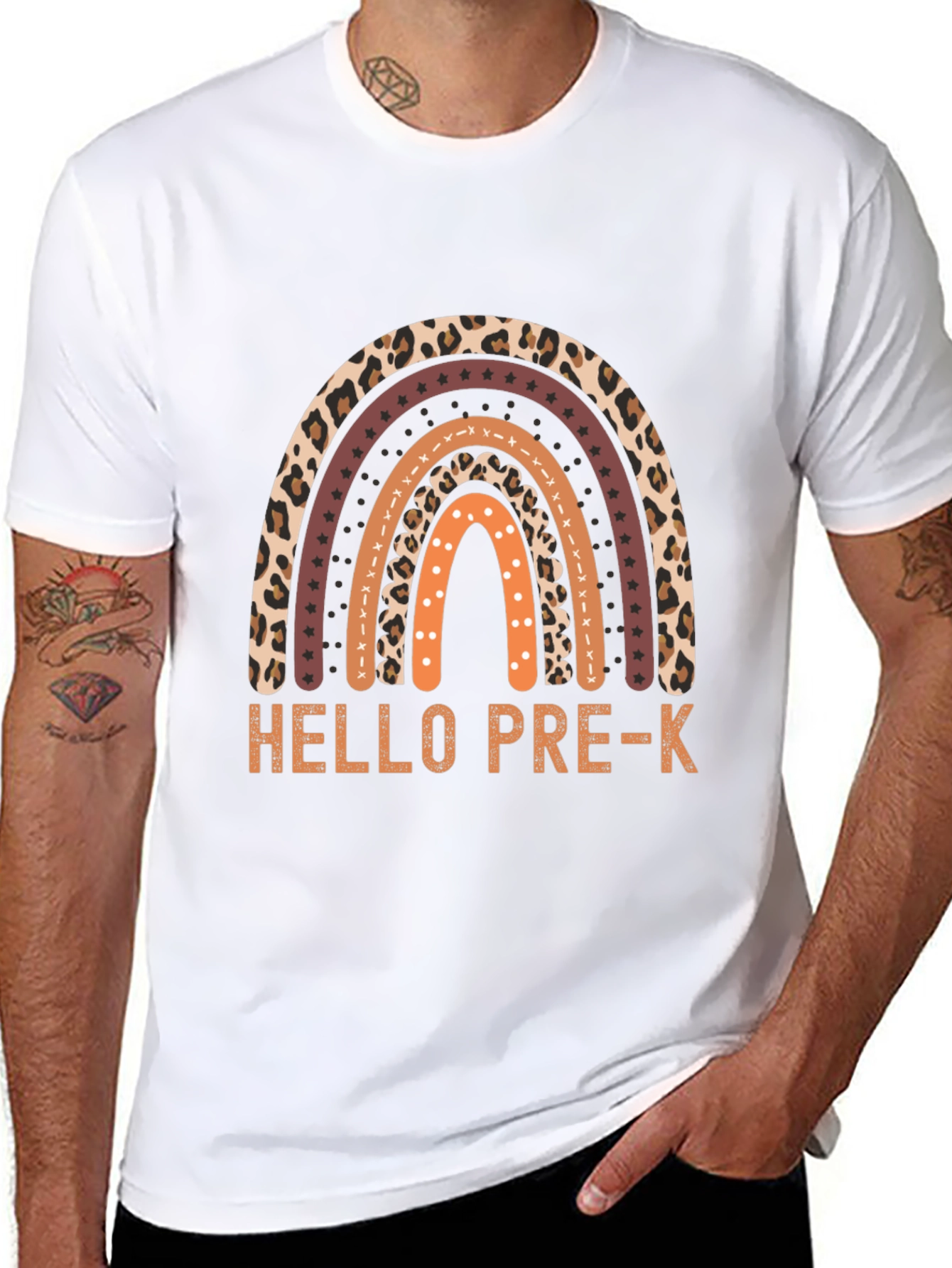 Hello Pre-K Rainbow Teacher Shirt