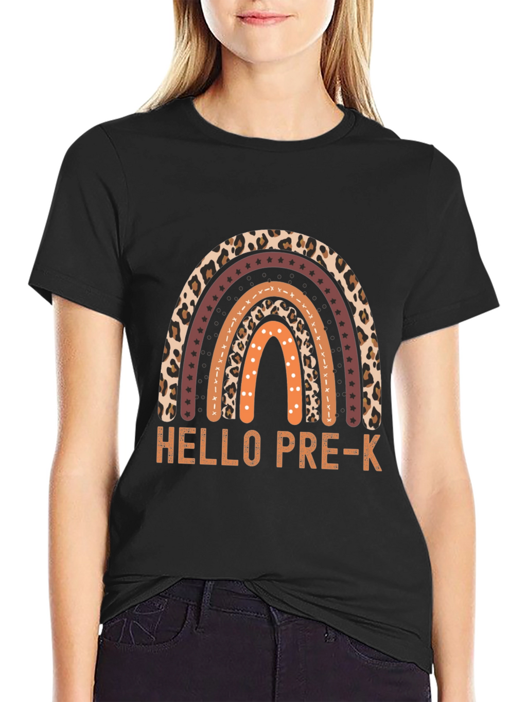 Hello Pre-K Rainbow Teacher Shirt