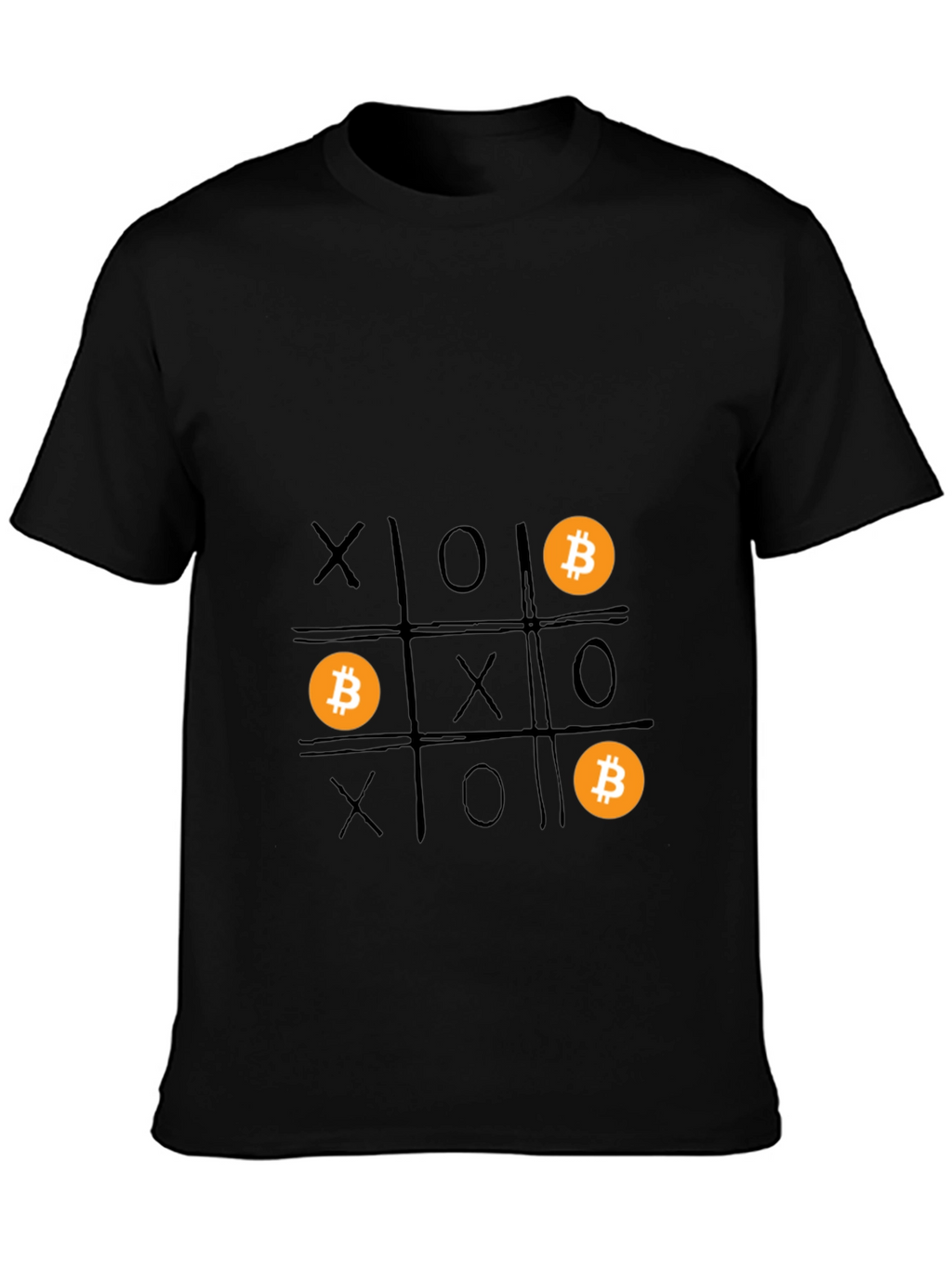 Bitcoin Tic-Tac-Toe Graphic T-Shirt
