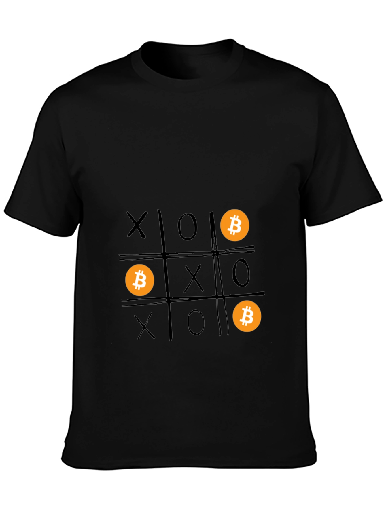 Bitcoin Tic-Tac-Toe Graphic T-Shirt