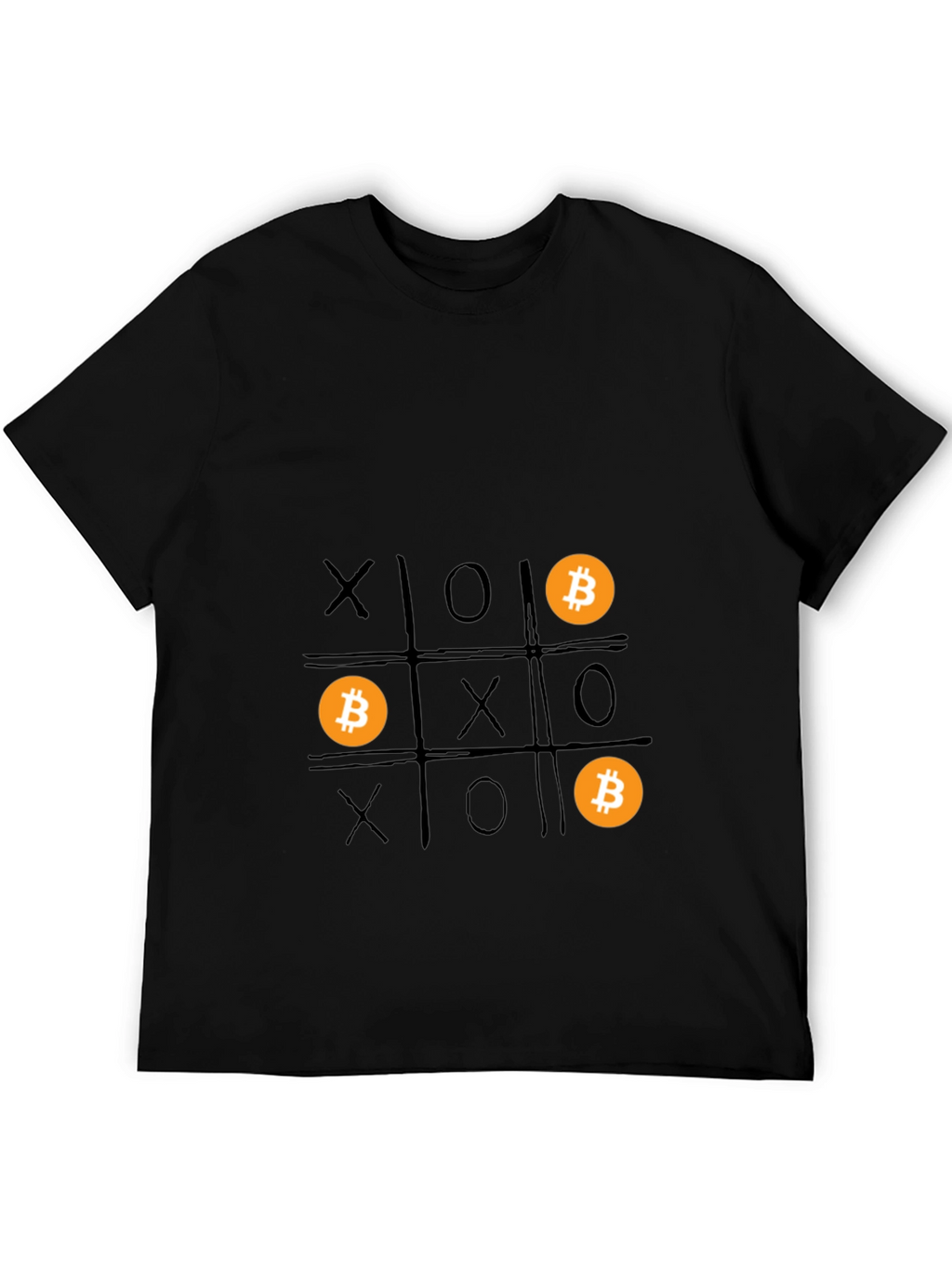 Bitcoin Tic-Tac-Toe Graphic T-Shirt