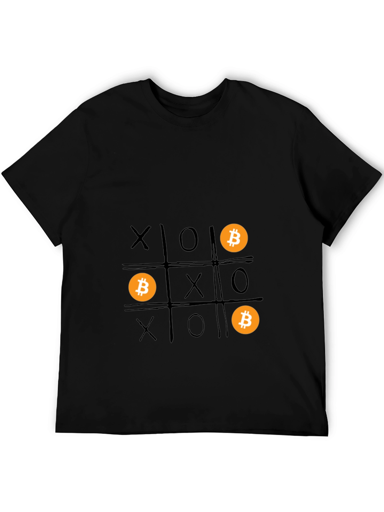 Bitcoin Tic-Tac-Toe Graphic T-Shirt