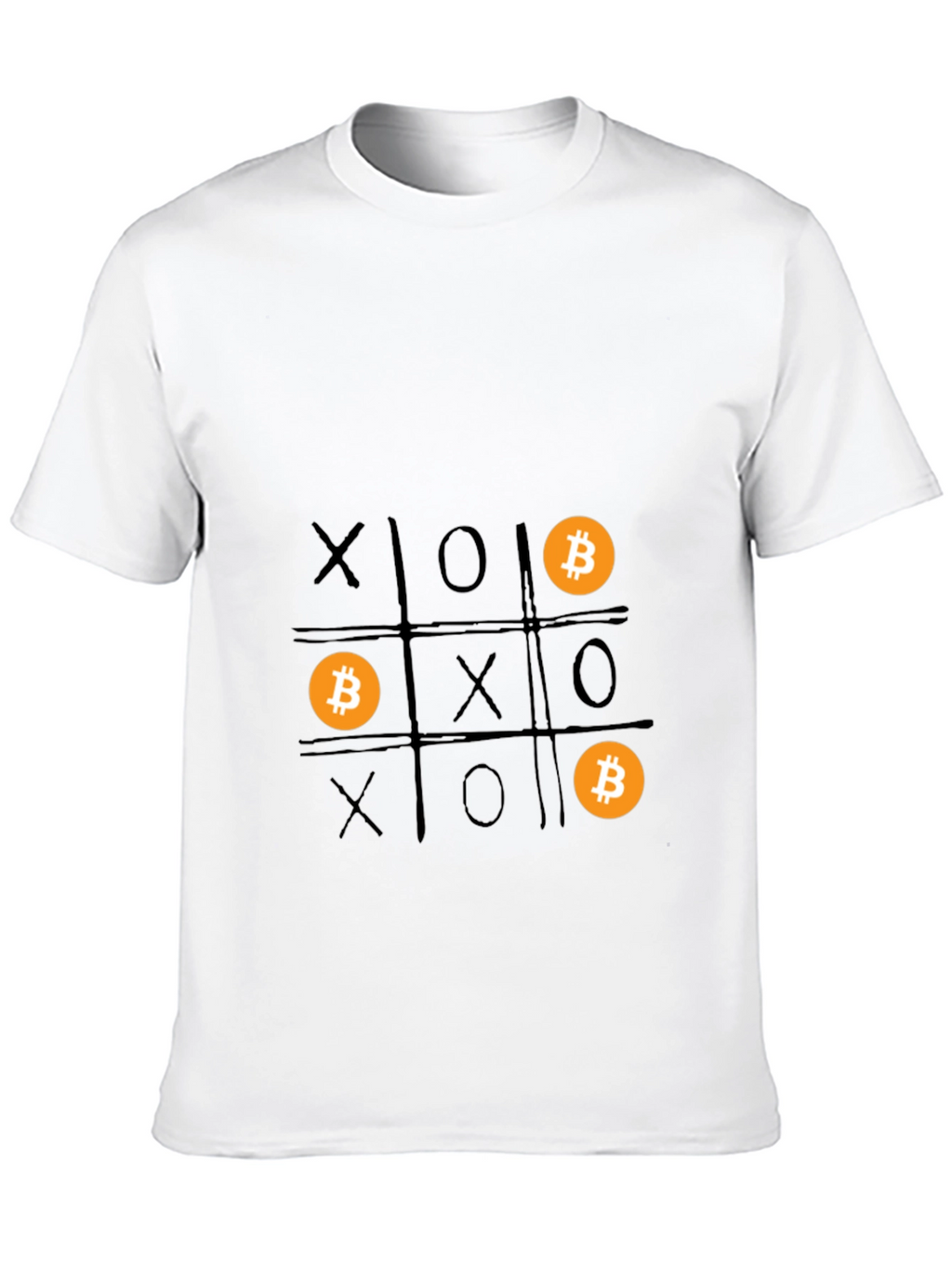 Bitcoin Tic-Tac-Toe Graphic T-Shirt