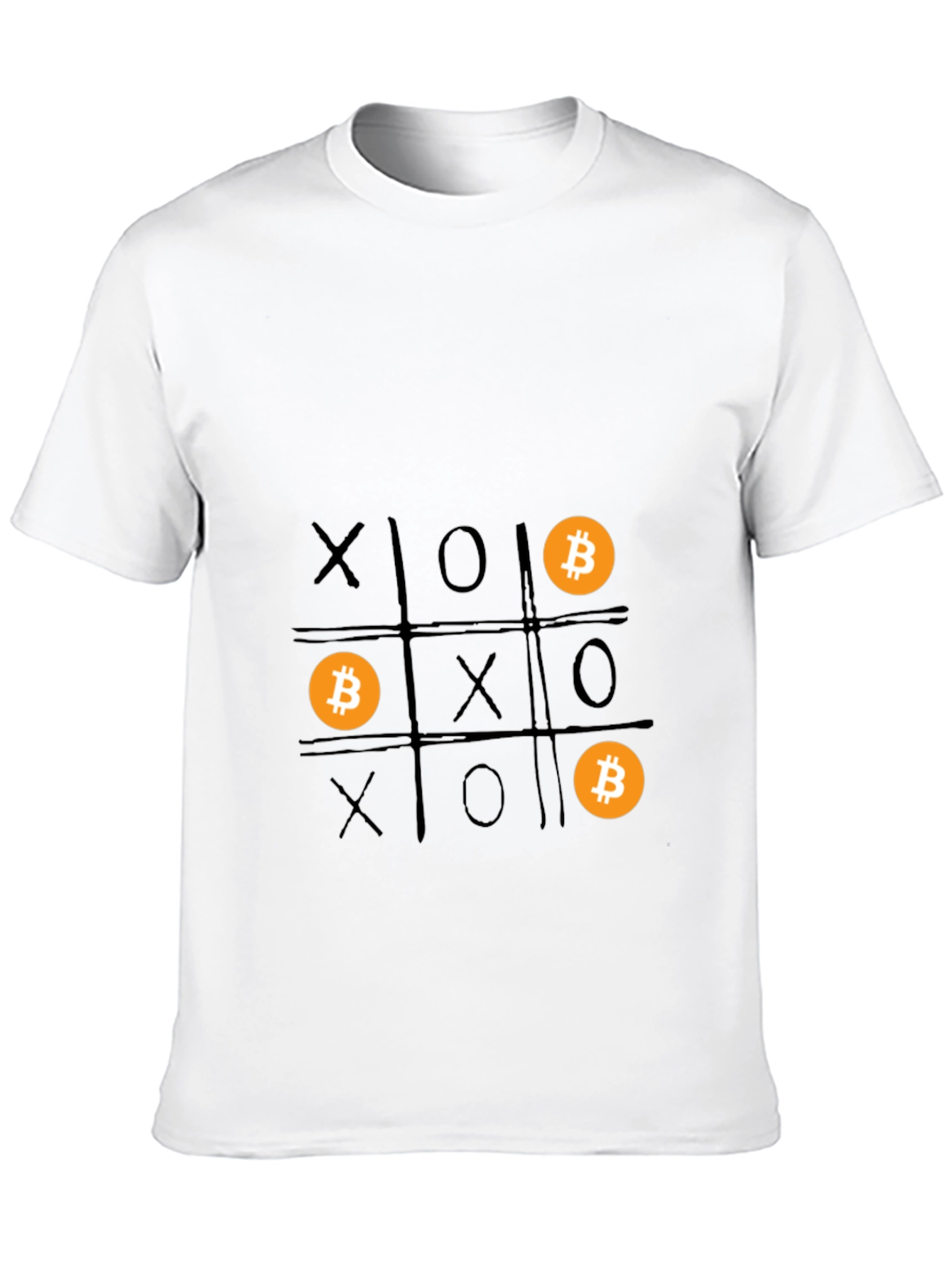 Bitcoin Tic-Tac-Toe Graphic T-Shirt