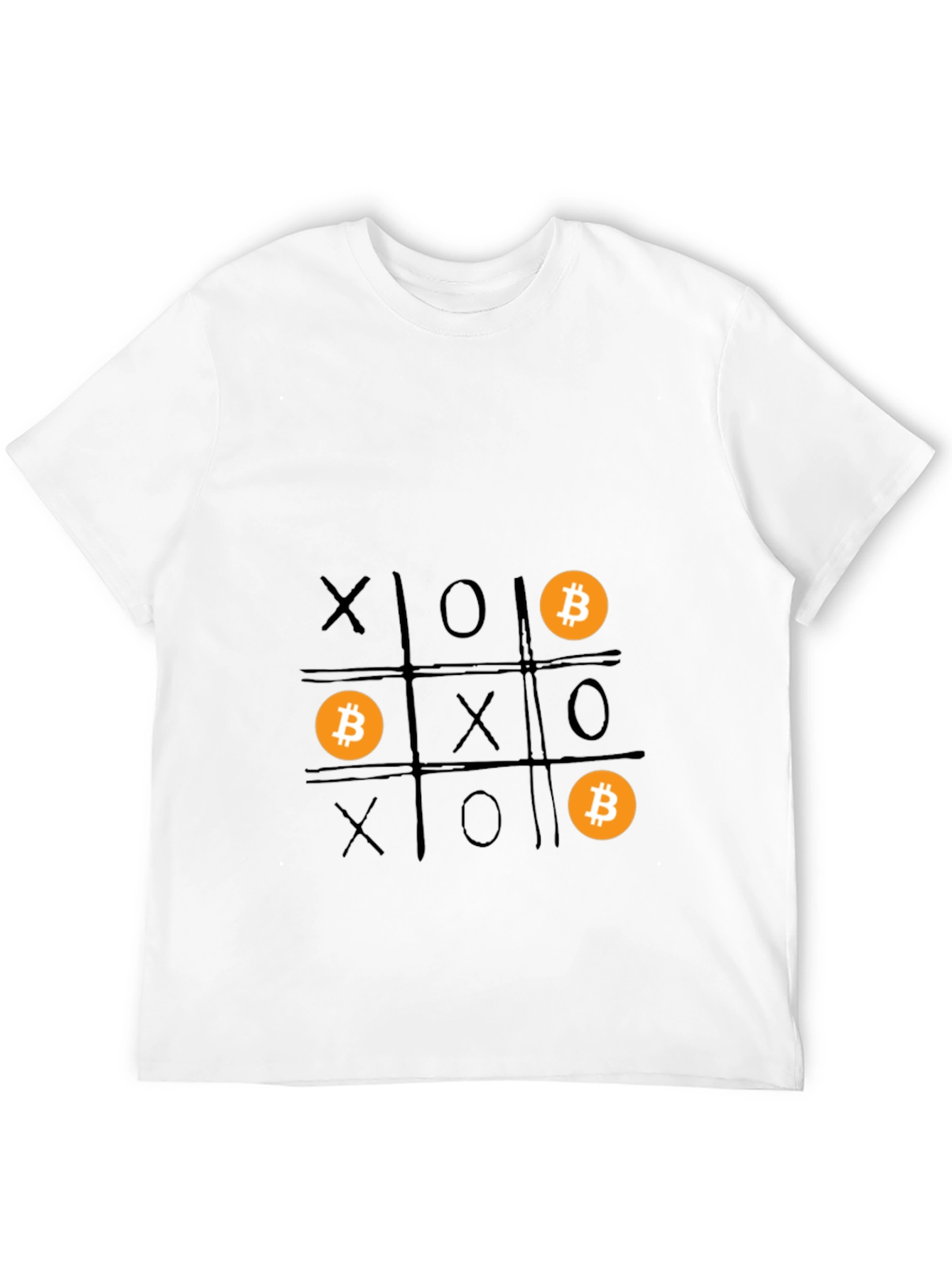 Bitcoin Tic-Tac-Toe Graphic T-Shirt