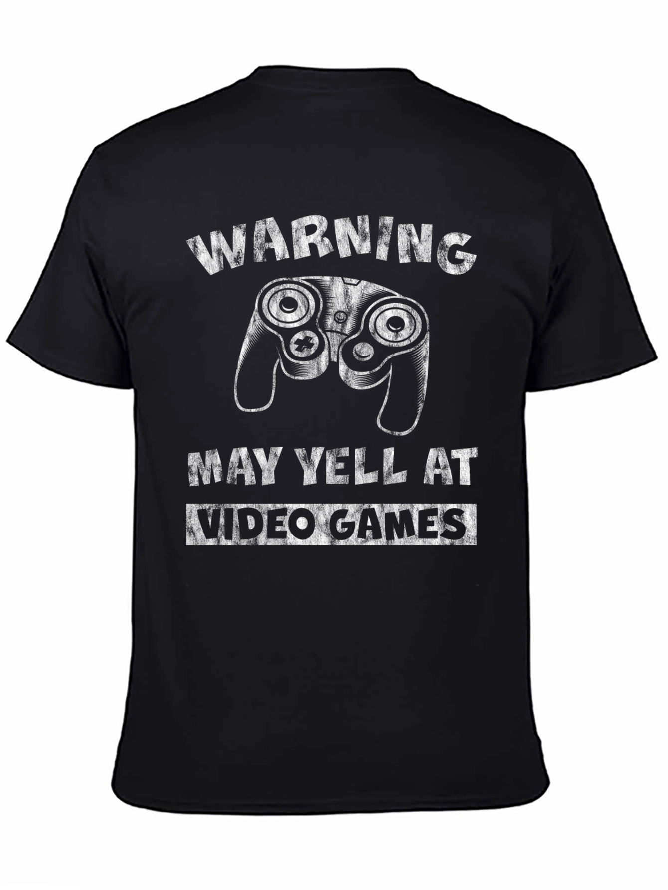 Warning May Yell at Video Games Black T-Shirt