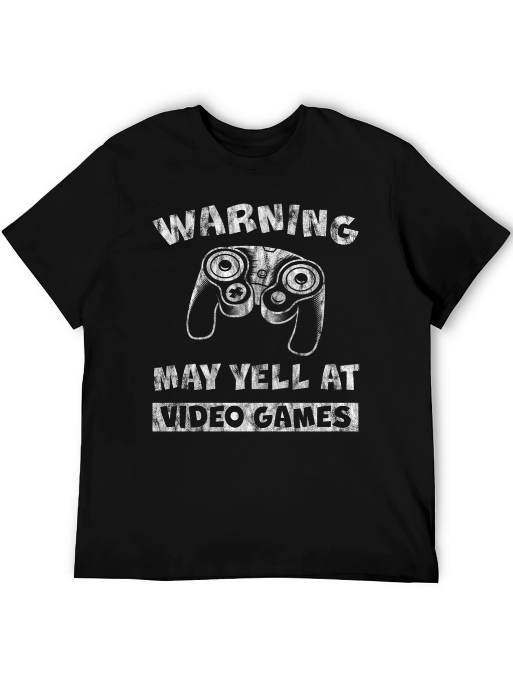 Warning May Yell at Video Games Black T-Shirt