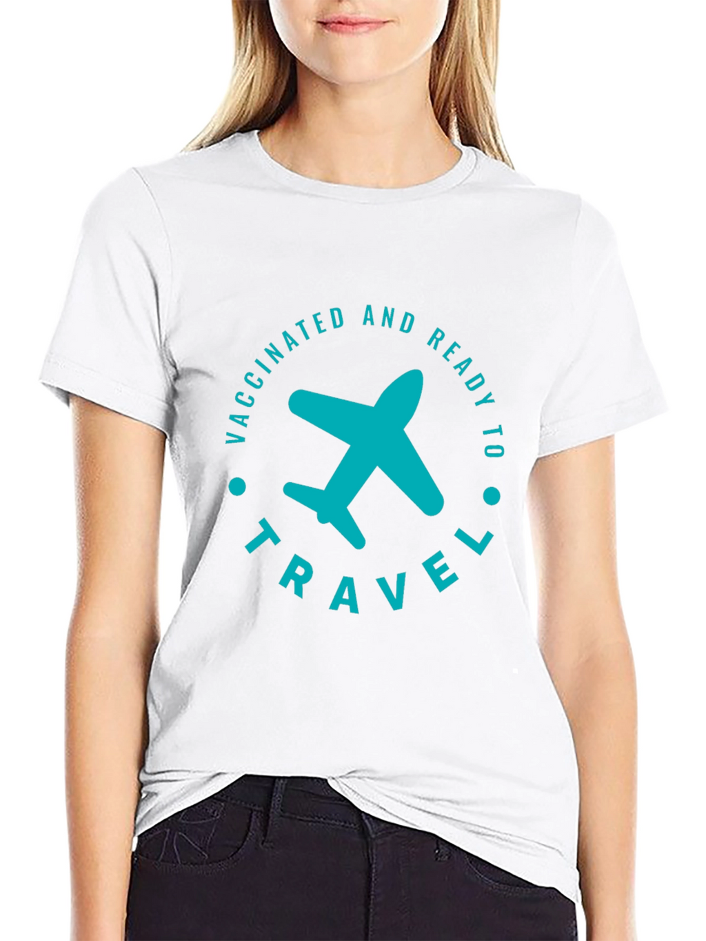 Vaccinated & Ready to Travel T-Shirt - Airplane Graphic