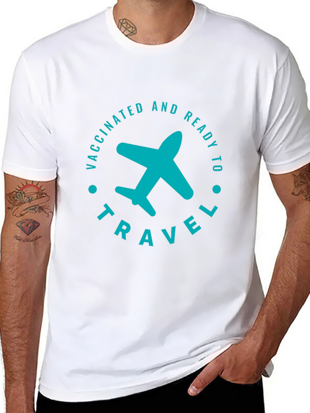 Vaccinated & Ready to Travel T-Shirt - Airplane Graphic