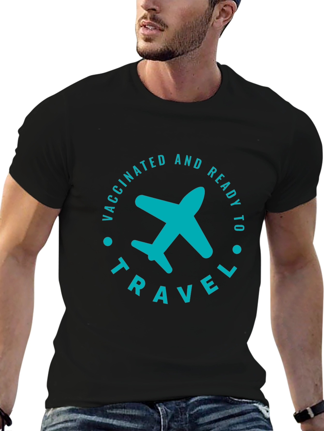 Vaccinated & Ready to Travel T-Shirt - Airplane Graphic