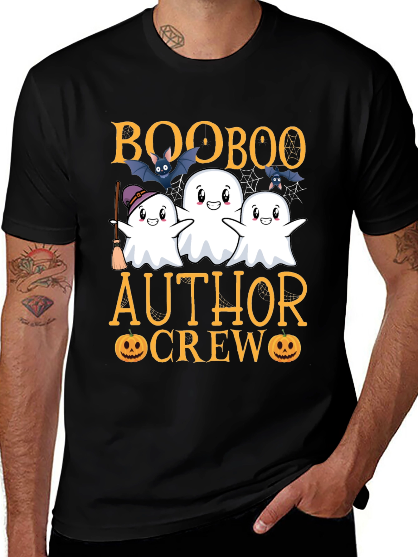 Boo Boo Author Crew Halloween Ghost T-Shirt