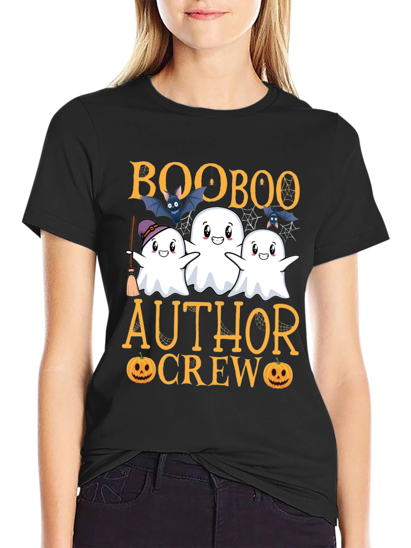 Boo Boo Author Crew Halloween Ghost T-Shirt