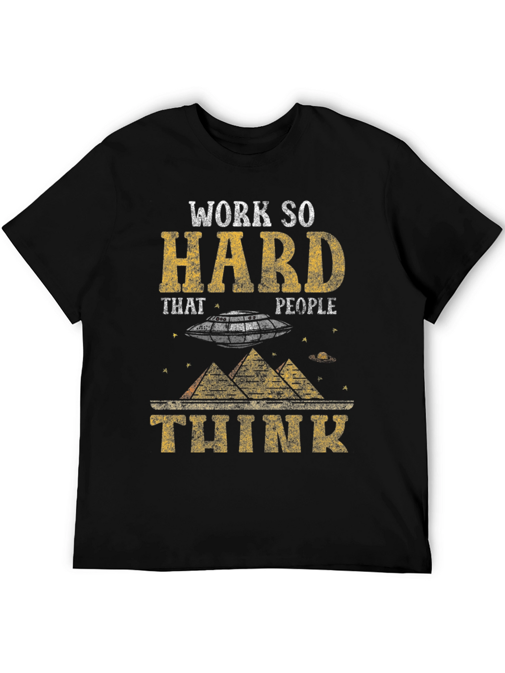 Work So Hard Alien Graphic T-Shirt