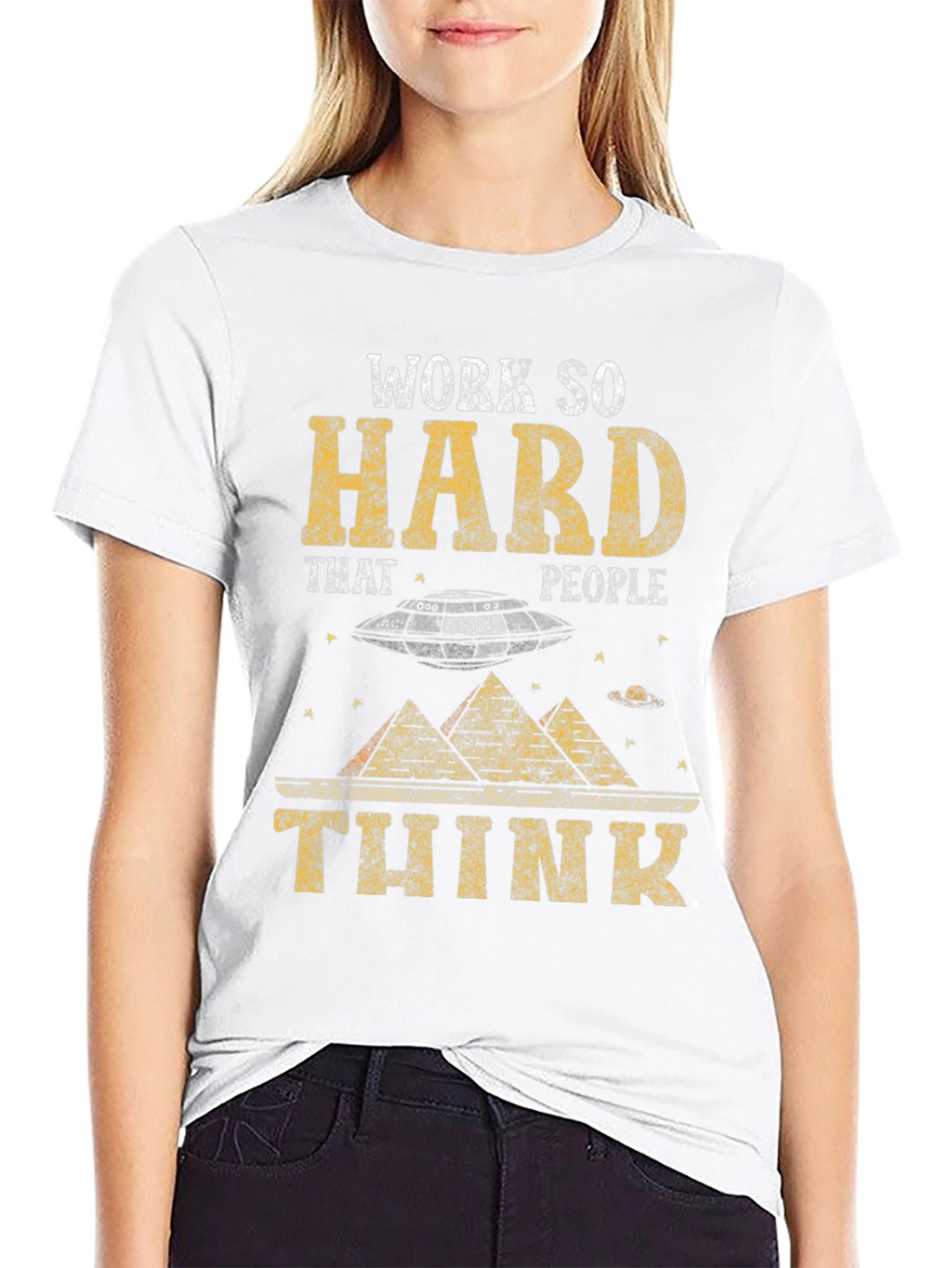 Work So Hard Alien Graphic T-Shirt
